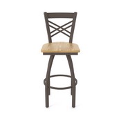 820 Catalina Swivel Stool with Bronze Finish and Natural Oak Seat, AGS-82025BZNatOak