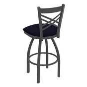 820 Catalina Swivel Stool with Pewter Finish and Canter Twilight Seat, AGS-82025PW002