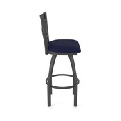 820 Catalina Swivel Stool with Pewter Finish and Canter Twilight Seat, AGS-82025PW002