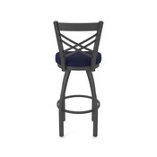 820 Catalina Swivel Stool with Pewter Finish and Canter Twilight Seat, AGS-82025PW002