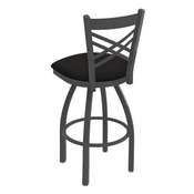 820 Catalina Swivel Stool with Pewter Finish and Canter Espresso Seat, AGS-82025PW003