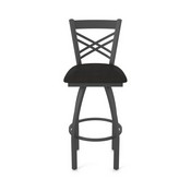 820 Catalina Swivel Stool with Pewter Finish and Canter Espresso Seat, AGS-82025PW003