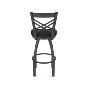 820 Catalina Swivel Stool with Pewter Finish and Canter Espresso Seat, AGS-82025PW003