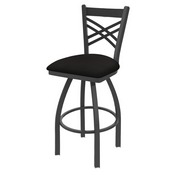 820 Catalina Swivel Stool with Pewter Finish and Canter Espresso Seat, AGS-82025PW003