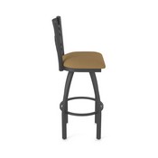820 Catalina Swivel Stool with Pewter Finish and Canter Saddle Seat, AGS-82025PW012