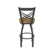820 Catalina Swivel Stool with Pewter Finish and Canter Saddle Seat, AGS-82025PW012