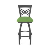 820 Catalina Swivel Stool with Pewter Finish and Graph Parrot Seat, AGS-82025PW015