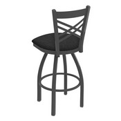 820 Catalina Swivel Stool with Pewter Finish and Graph Coal Seat, AGS-82025PW018