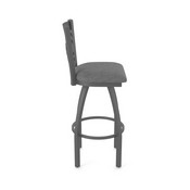 820 Catalina Swivel Stool with Pewter Finish and Graph Coal Seat, AGS-82025PW018