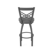 820 Catalina Swivel Stool with Pewter Finish and Graph Coal Seat, AGS-82025PW018