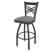 820 Catalina Swivel Stool with Pewter Finish and Graph Alpine Seat, AGS-82025PW020