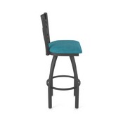 820 Catalina Swivel Stool with Pewter Finish and Graph Tidal Seat, AGS-82025PW022
