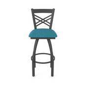 820 Catalina Swivel Stool with Pewter Finish and Graph Tidal Seat, AGS-82025PW022