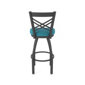 820 Catalina Swivel Stool with Pewter Finish and Graph Tidal Seat, AGS-82025PW022