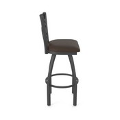 820 Catalina Swivel Stool with Pewter Finish and Rein Coffee Seat, AGS-82025PW025