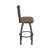 820 Catalina Swivel Stool with Pewter Finish and Rein Thatch Seat, AGS-82025PW026