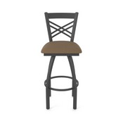 820 Catalina Swivel Stool with Pewter Finish and Rein Thatch Seat, AGS-82025PW026