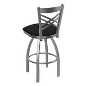 820 Catalina Swivel Stool with Stainless Finish and Canter Espresso Seat, AGS-82025SS003