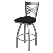 820 Catalina Swivel Stool with Stainless Finish and Canter Espresso Seat, AGS-82025SS003