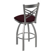 820 Catalina Swivel Stool with Stainless Finish and Canter Bordeaux Seat, AGS-82025SS005