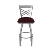 820 Catalina Swivel Stool with Stainless Finish and Canter Bordeaux Seat, AGS-82025SS005