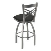 820 Catalina Swivel Stool with Stainless Finish and Canter Iron Seat, AGS-82025SS008