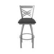 820 Catalina Swivel Stool with Stainless Finish and Canter Iron Seat, AGS-82025SS008