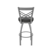 820 Catalina Swivel Stool with Stainless Finish and Canter Iron Seat, AGS-82025SS008