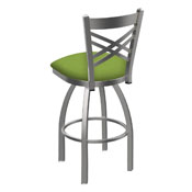 820 Catalina Swivel Stool with Stainless Finish and Canter Kiwi Green Seat, AGS-82025SS009