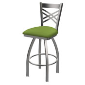 820 Catalina Swivel Stool with Stainless Finish and Canter Kiwi Green Seat, AGS-82025SS009