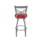 820 Catalina Swivel Stool with Stainless Finish and Canter Red Seat, AGS-82025SS011