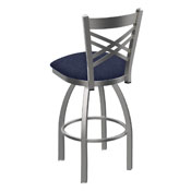 820 Catalina Swivel Stool with Stainless Finish and Graph Anchor Seat, AGS-82025SS014