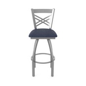 820 Catalina Swivel Stool with Stainless Finish and Graph Anchor Seat, AGS-82025SS014