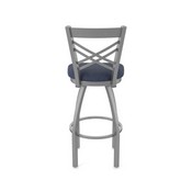 820 Catalina Swivel Stool with Stainless Finish and Graph Anchor Seat, AGS-82025SS014