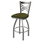 820 Catalina Swivel Stool with Stainless Finish and Graph Parrot Seat, AGS-82025SS015