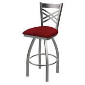 820 Catalina Swivel Stool with Stainless Finish and Graph Ruby Seat, AGS-82025SS016