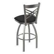 820 Catalina Swivel Stool with Stainless Finish and Graph Coal Seat, AGS-82025SS018