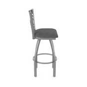 820 Catalina Swivel Stool with Stainless Finish and Graph Coal Seat, AGS-82025SS018