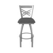 820 Catalina Swivel Stool with Stainless Finish and Graph Coal Seat, AGS-82025SS018