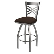 820 Catalina Swivel Stool with Stainless Finish and Rein Coffee Seat, AGS-82025SS025