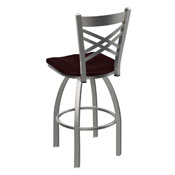 820 Catalina Swivel Stool with Stainless Finish and Dark Cherry Oak Seat, AGS-82025SSDCOak
