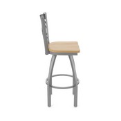 820 Catalina Swivel Stool with Stainless Finish and Natural Maple Seat, AGS-82025SSNatMpl