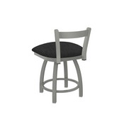 821 Catalina 18" Low Back Swivel Vanity Stool with Anodized Nickel Finish and Graph Coal Seat, 82118AN018