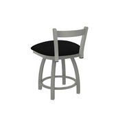 821 Catalina 18" Low Back Swivel Vanity Stool with Anodized Nickel Finish and Black Vinyl Seat, 82118ANBlkVinyl