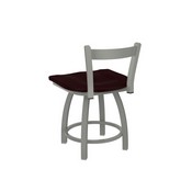 821 Catalina 18" Low Back Swivel Vanity Stool with Anodized Nickel Finish and Dark Cherry Oak Seat, 82118ANDCOak