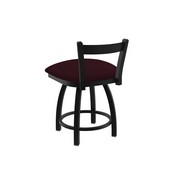 821 Catalina 18" Low Back Swivel Vanity Stool with Black Wrinkle Finish and Canter Bordeaux Seat, 82118BW005