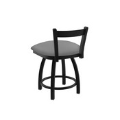 821 Catalina 18" Low Back Swivel Vanity Stool with Black Wrinkle Finish and Canter Folkstone Grey Seat, 82118BW007