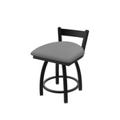 821 Catalina 18" Low Back Swivel Vanity Stool with Black Wrinkle Finish and Canter Folkstone Grey Seat, 82118BW007
