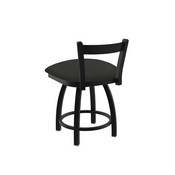 821 Catalina 18" Low Back Swivel Vanity Stool with Black Wrinkle Finish and Canter Iron Seat, 82118BW008