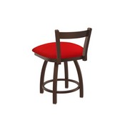 821 Catalina 18" Low Back Swivel Vanity Stool with Bronze Finish and Canter Red Seat, 82118BZ011